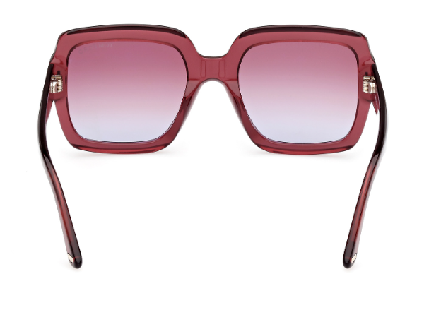 Tom Ford KAYA FT1082 66Y Shiny Dark Red/Violet Square Women's Sunglasses