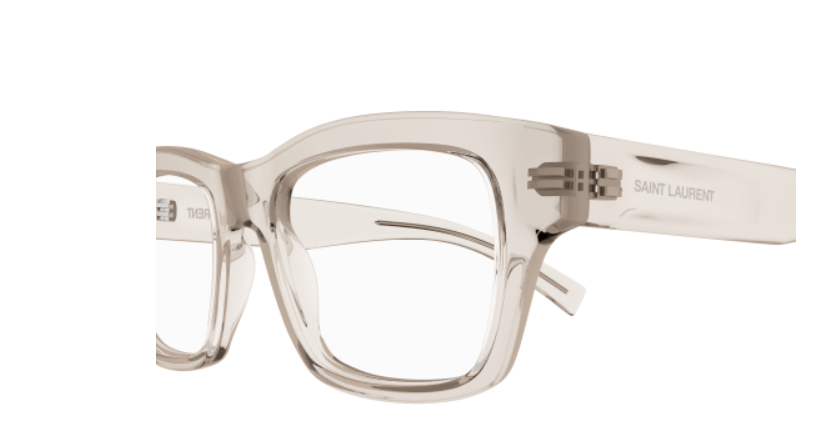 Saint Laurent SL 616 004 Beige Round Men's Eyeglasses