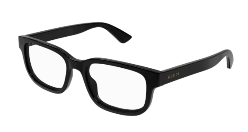 Gucci GG1584O 001 Black Rectangular Men's Eyeglasses