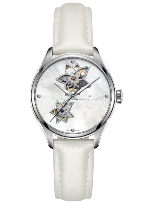 Hamilton Jazz master Open Heart Auto White Dial Leather Women's Watch H32115892