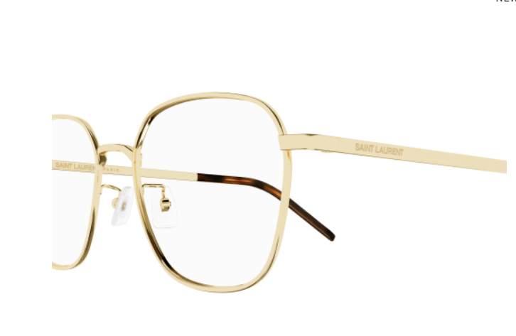 Saint Laurent SL 646/F 003 Gold Round Women's Eyeglasses