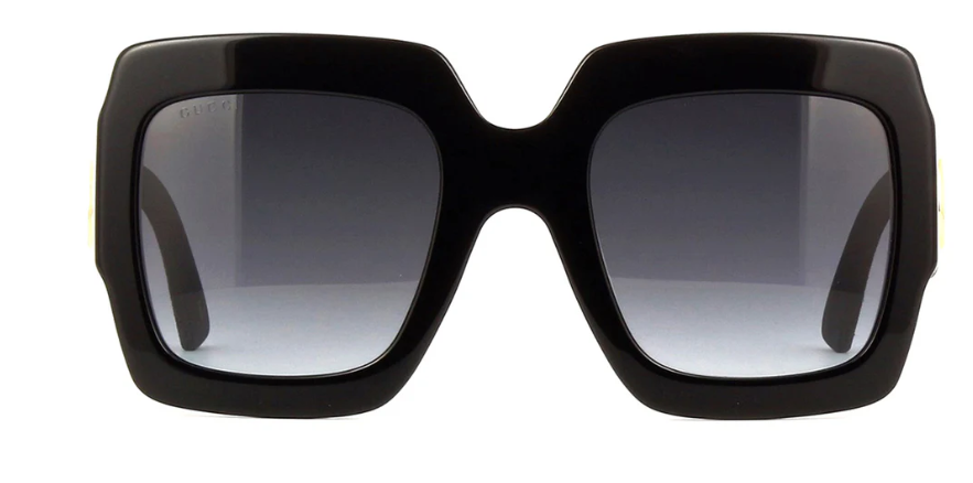 Gucci GG0102S 001 Black/Grey Gradient Square Women's Sunglasses