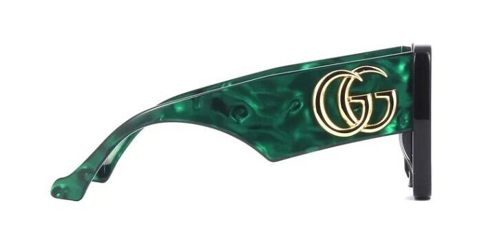 Gucci GG 0956S-001 Black/Green Oversized Geometric Women's Sunglasses