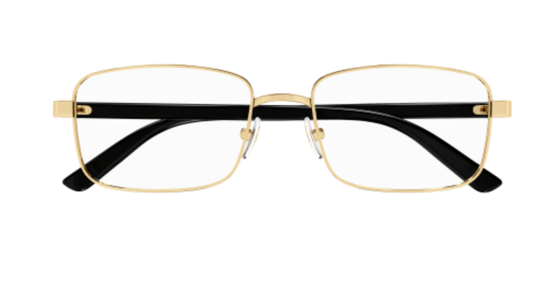 Gucci GG1586O 004 Gold/Black Rectangular Men's Eyeglasses