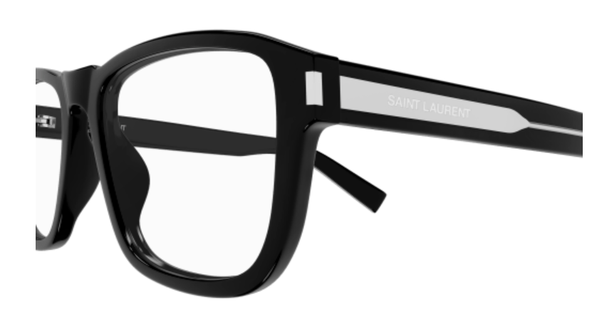 Saint Laurent SL 710 OPT 001 Black/Crystal Soft Rectangle Men's Eyeglasses