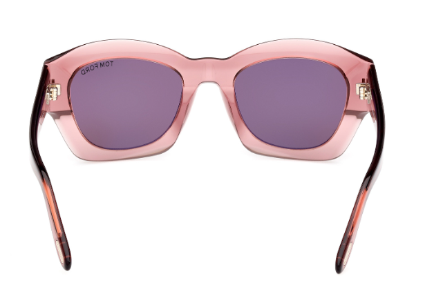 Tom Ford GUILLIANA FT1083 72E Shiny Dark Pink/Brown Square Women's Sunglasses