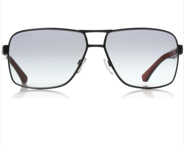 Emporio Armani EA 2001 3001/11 Black-Red/Black Rectangle Men's Sunglasses