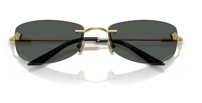 Versace 0VE2279 100287 Gold/Dark Grey Rectangle Men's Sunglasses