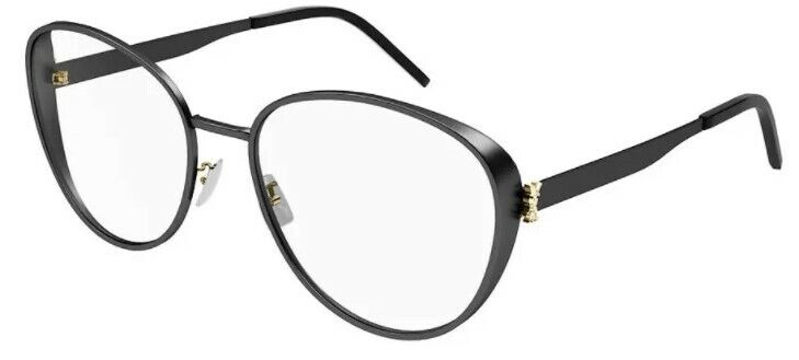 Saint Laurent SL M93-003 Black/Black Metal Round Women Eyeglasses