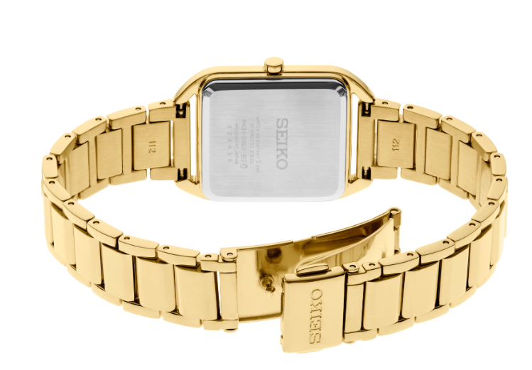 Seiko Essential Quartz White Dial bracelet with gold finish Women's Watch SWR078