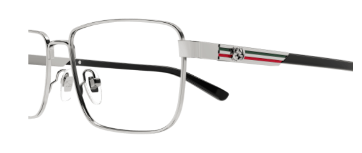 Gucci GG1291O 001 Gunmetal Rectangular Men's  Eyeglasses