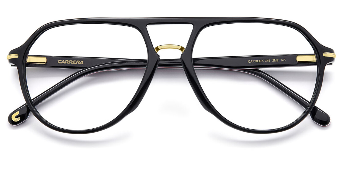 Carrera 345 2M2 Black Gold Soft Square Men's Eyeglasses