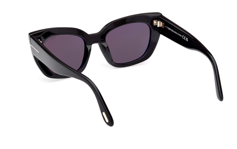 Tom Ford Athena FT1190 01A Shiny Black/Smoke Cat-Eye Women's Sunglasses