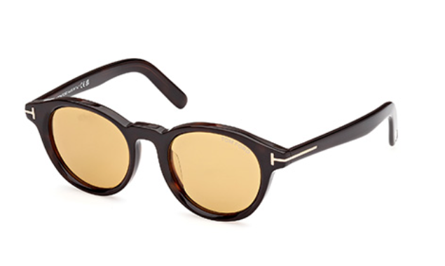 Tom Ford FT1123-D 52E Dark Havana/Brown Round Men's Sunglasses