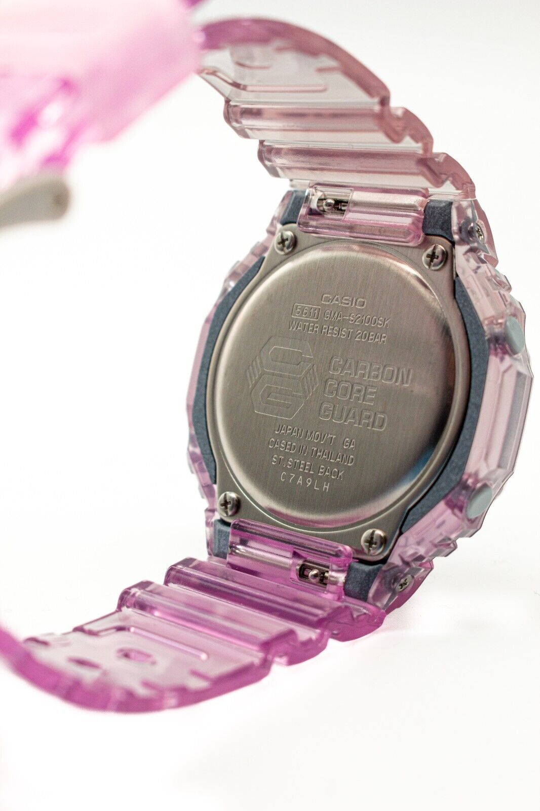 Casio G-Shock Analog-Digital Metallic Translucent Pink Watch GMAS2100SK-4A