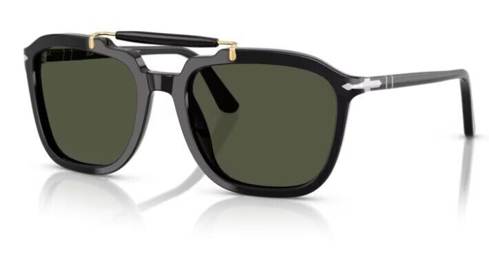 Persol 0PO0203S 95/31 Black/ Green 55mm Square Men's Sunglasses