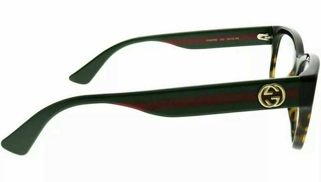 Gucci GG 0278 O 012 Havana/Multicolor Rectangular Square Women's Eyeglasses