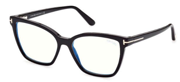 Tom Ford FT5812-B 001 Shiny Black / Clear Square Women's Eyeglasses