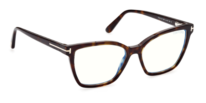 Tom Ford FT5812-B  052 - Dark Havana/ Clear Square Women's Eyeglasses