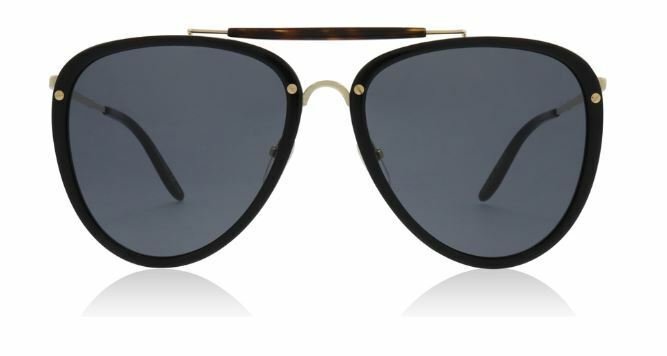 Gucci GG 0672S 001 Black Gold/Gray Sunglasses