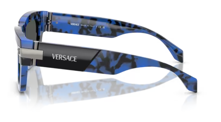 Versace 0VE4464 545887 Havana blue/Dark grey 55mm Rectangle Men's Sunglasses