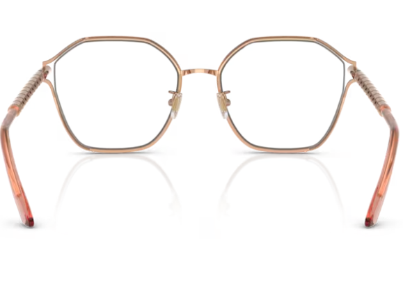 Versace 0VE1299D 1412 Rose gold Soft Square Semi-Rim Square Women's Eyeglasses