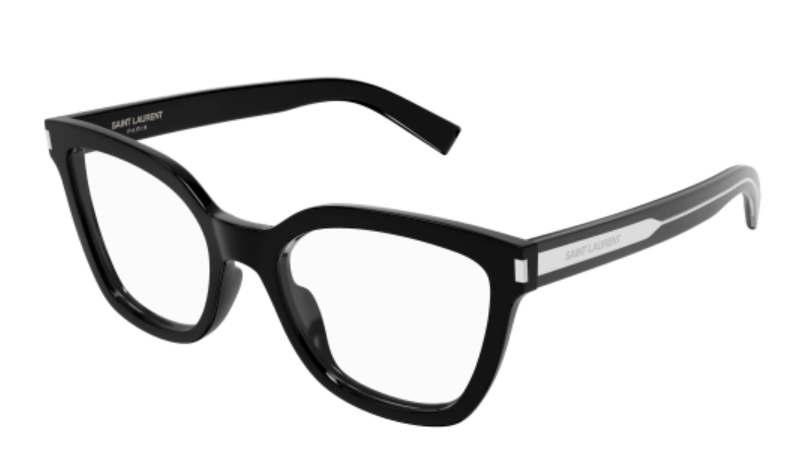 Saint Laurent SL 748 001 Black/Crystal Wide Cat Eye Women's Eyeglasses