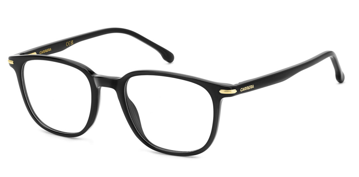 Carrera 348 2M2 Black Gold Rectangular Men's Eyeglasses