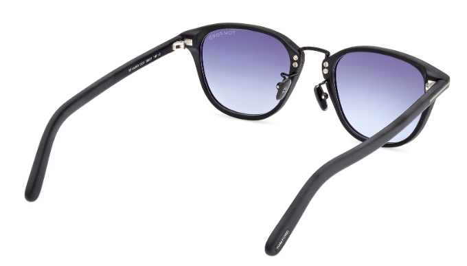 Tom Ford FT1049 D 02W Matte Black/Blue Gradient Square Men's Sunglasses