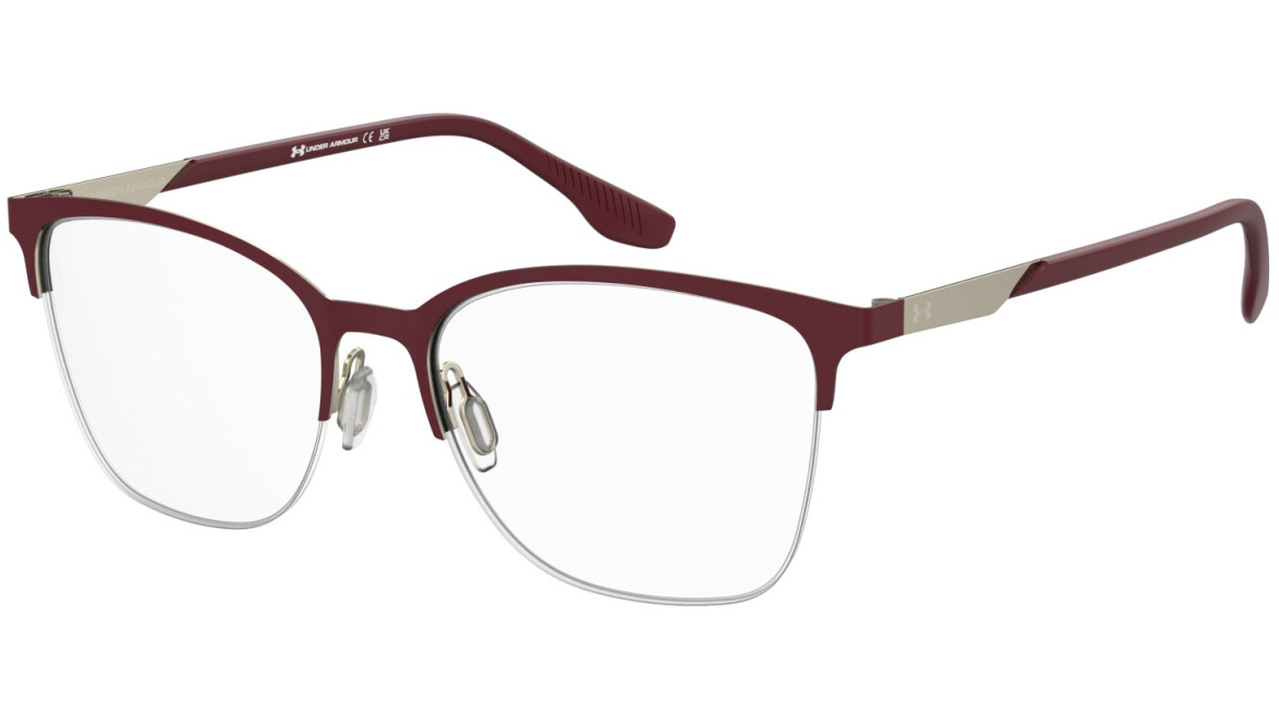 Under Armour UA 5081/G 6K3 Burgundy Gold Rectangular Women's Eyeglasses