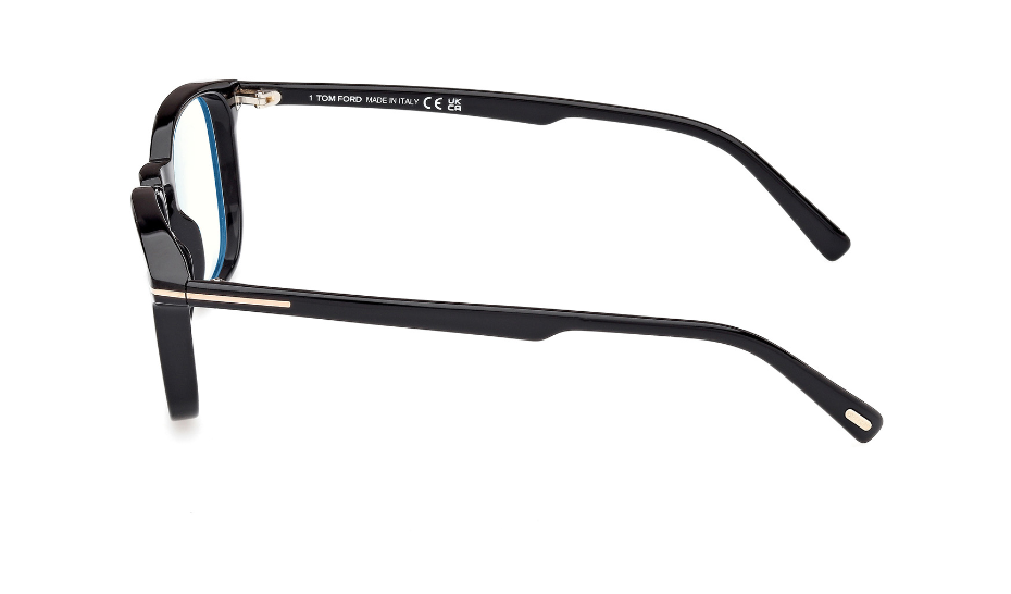 Tom Ford FT5960-B 001 Shiny Black/Shiny Black Square Men's Eyeglasses