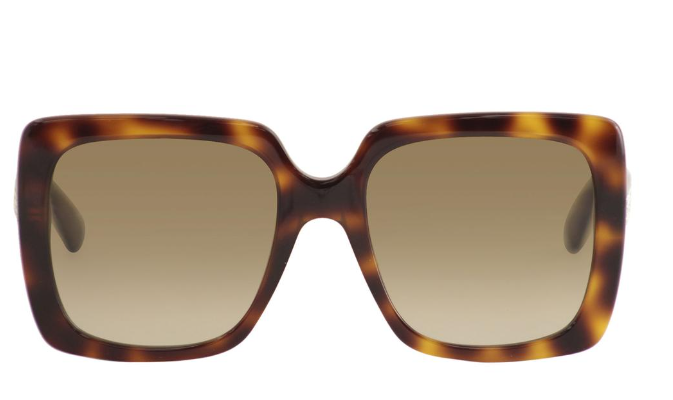 Gucci GG0418S 003 Havana/Brown Gradient Square Women's Sunglasses