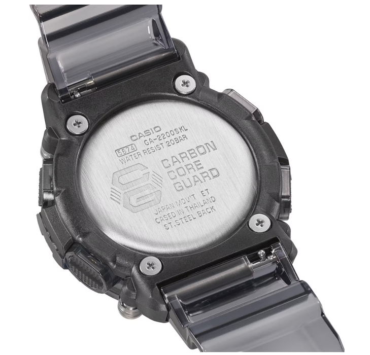 Casio G-Shock Analog-Digital Shock Resistant Transparent Gray Watch GA2200SKL-8A