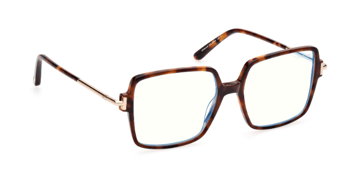 Tom Ford FT5915 052  Red Havana/Clear Square women's Eyeglasses