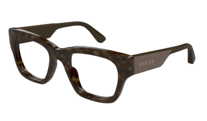 Gucci GG1669O 008 Havana/Brown Square Men's Eyeglasses