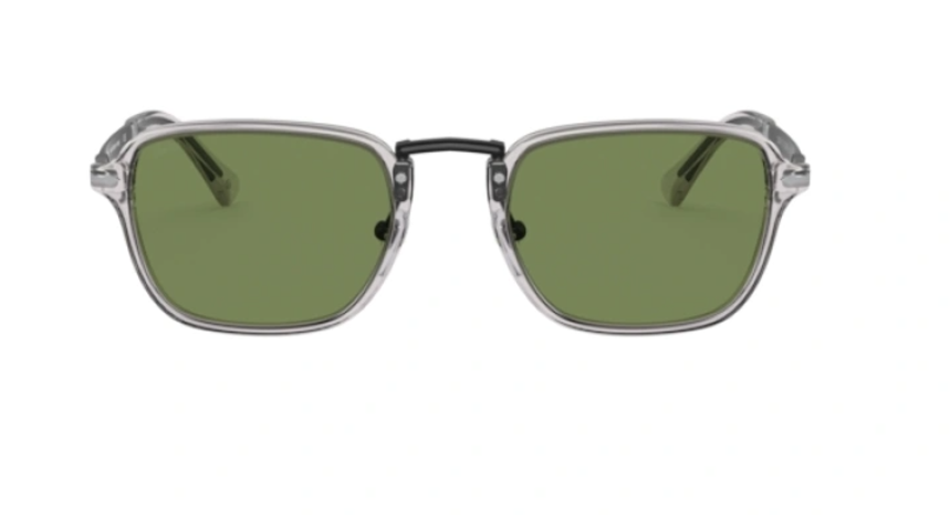 Persol 0PO3247S 309/4E Transparent Grey/Green Square Men's Sunglasses