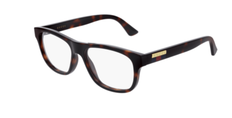 Gucci GG0768O 002 Square Havana Men's Eyeglasses