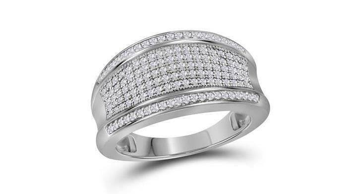 10kt White Gold Diamond Womens Band Ring 1/2 Ct