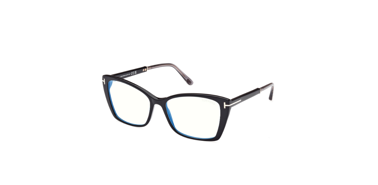 Tom Ford FT5893 001 Shiny Black Square Women's Eyeglasses