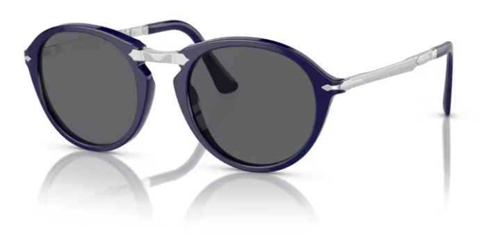 Persol OPO3237S 1144B1 Transparent Violet/Grey Round Men's Sunglasses