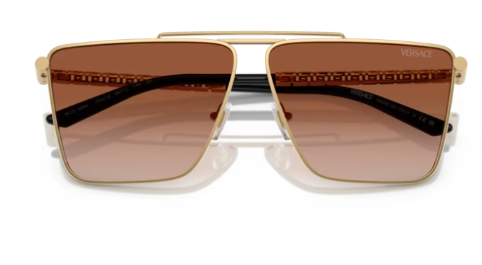 Versace 0VE2266 100213 Gold/Brown Gradient Square Men's Sunglasses