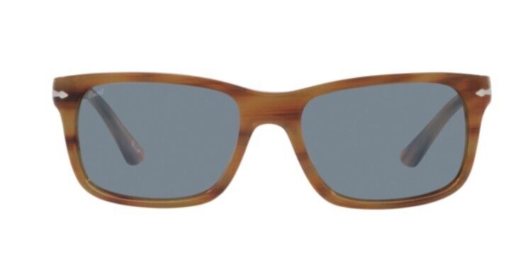 Persol 0PO3048S 960/56 Striped Brown/Light Blue Rectangle Men's Sunglasses