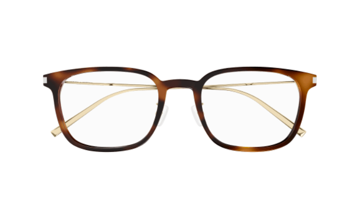 Saint Laurent SL 632/J 002 Havana/Gold Square Men's Eyeglasses