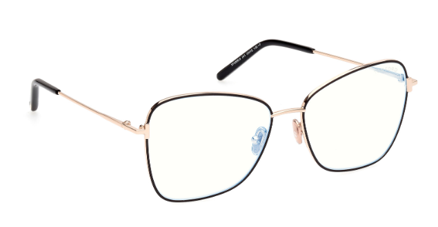 Tom Ford FT5906 001 Black/Monocolor/Shiny Rose Gold Butterfly Women's Eyeglasses