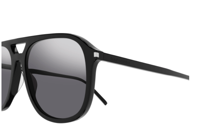 Saint Laurent SL 476-002 Black/Silver Soft Square Men's Sunglasses