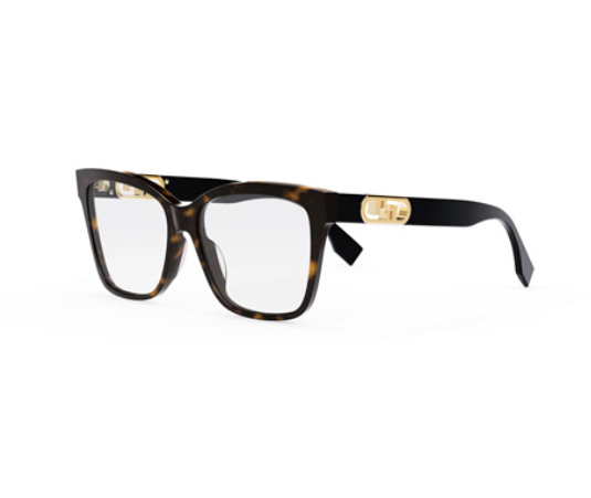 FENDI O'LOCK FE50025I 052 Dark Havana Square Women's Eyeglasses