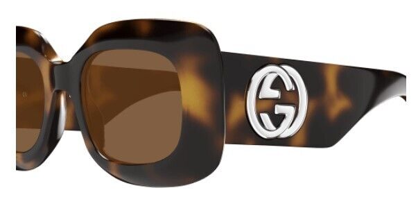 Gucci GG1695S 002 Havana/Brown Oversize Rectangular Women's Sunglasses