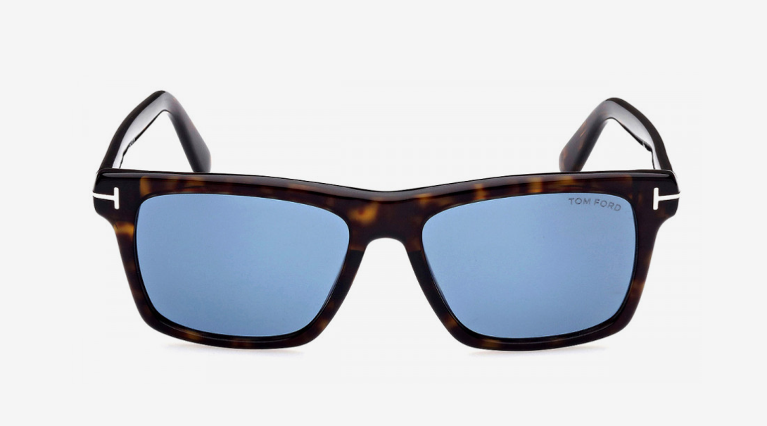 Tom Ford FT0906 52V Dark Havana/Blue Square Men's Sunglasses