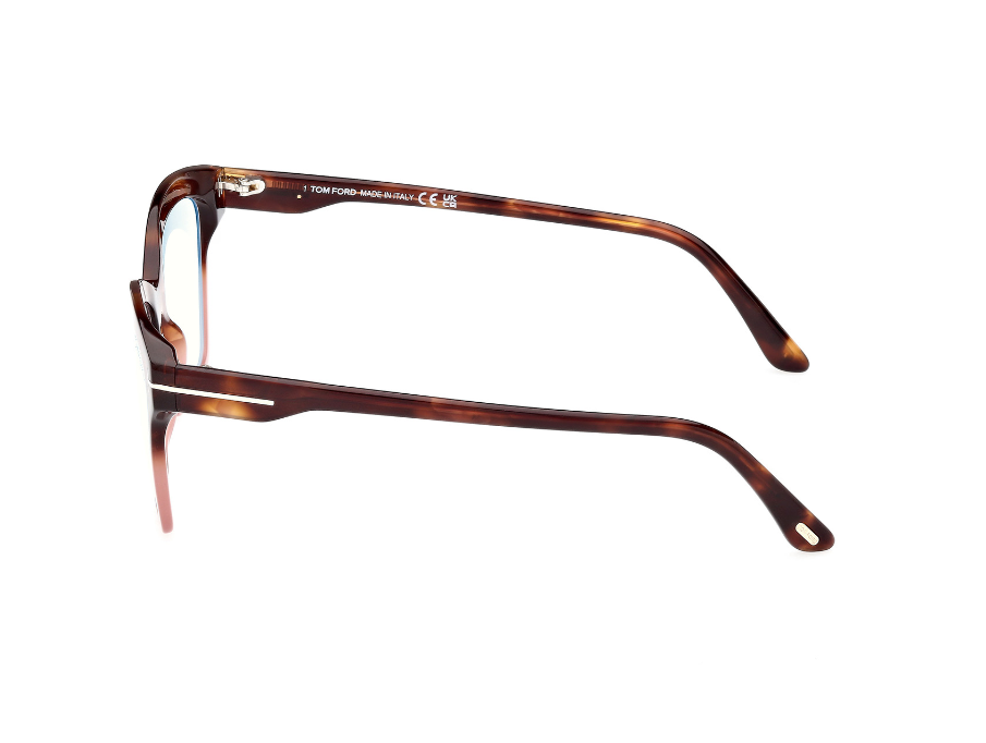 Tom Ford FT5965-B 055 Havana Monocolor/Coloured Havana Square Women's Eyeglasses