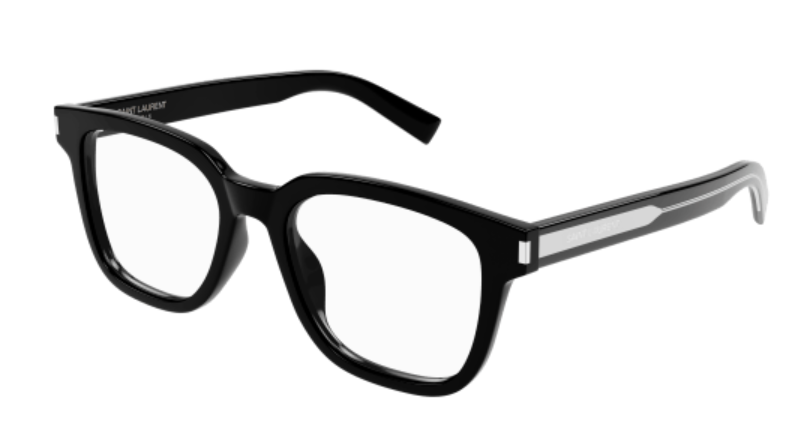 Saint Laurent SL 711 OPT 001 Black/Crystal Soft Rectangle Men's Eyeglasses